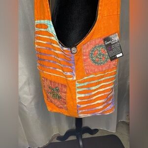 Himalayan Medium Size Crossbody Cloth Bag - Or￼ange​​​​​​